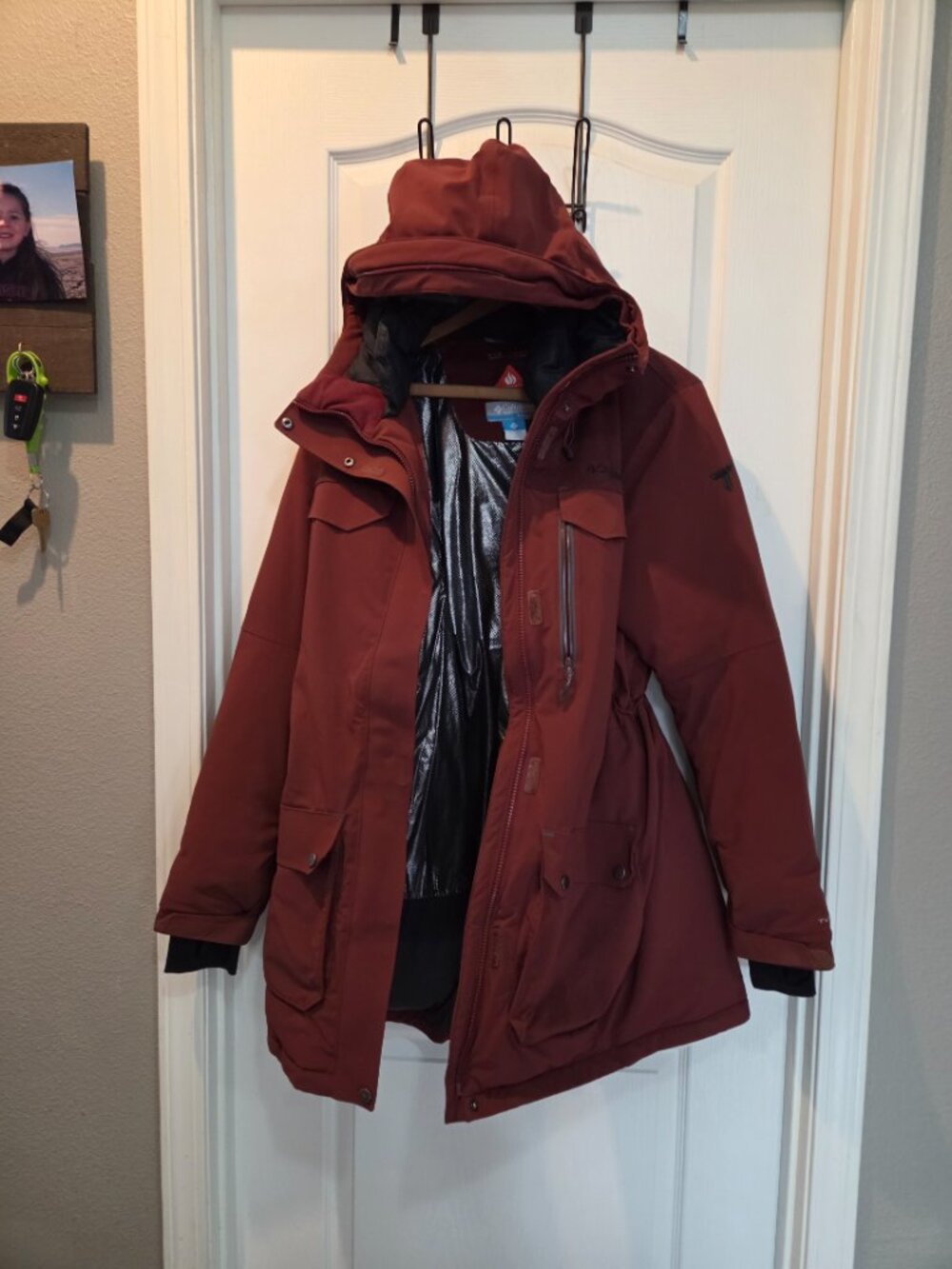 Columbia Titanium Omni-Heat 1000 TurboDown Winter Ski Parka Rust XL - Picture 4 of 16